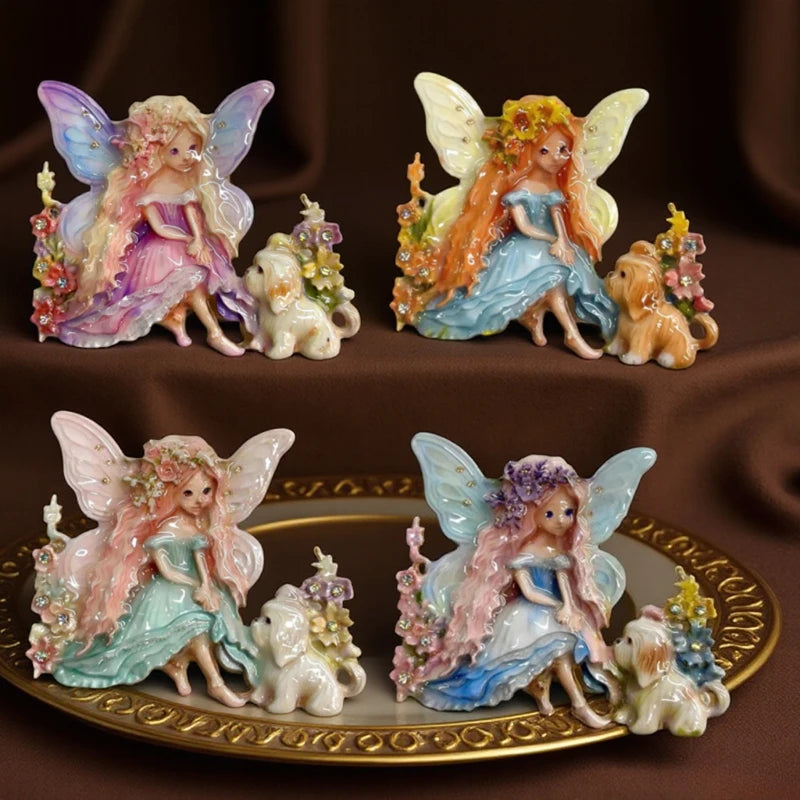 Baroque Luxury Beautiful Wings Little Girl Puppy Fairy Design Men's and Women's Brooch Pin, Jewelry Accessories for Clothing