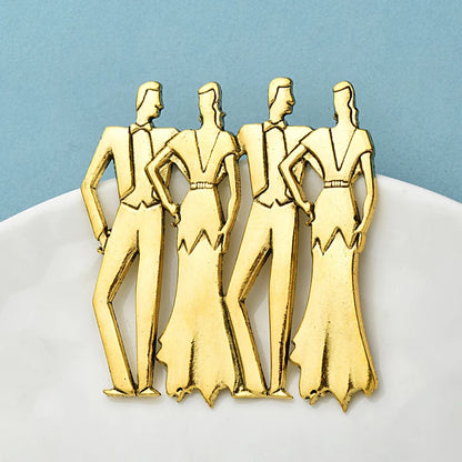 Wuli&baby Vintage Dancers Character Brooches For Women Unisex Metal Dancing Men And Ladies Person Party Casual Brooch Pins Gifts