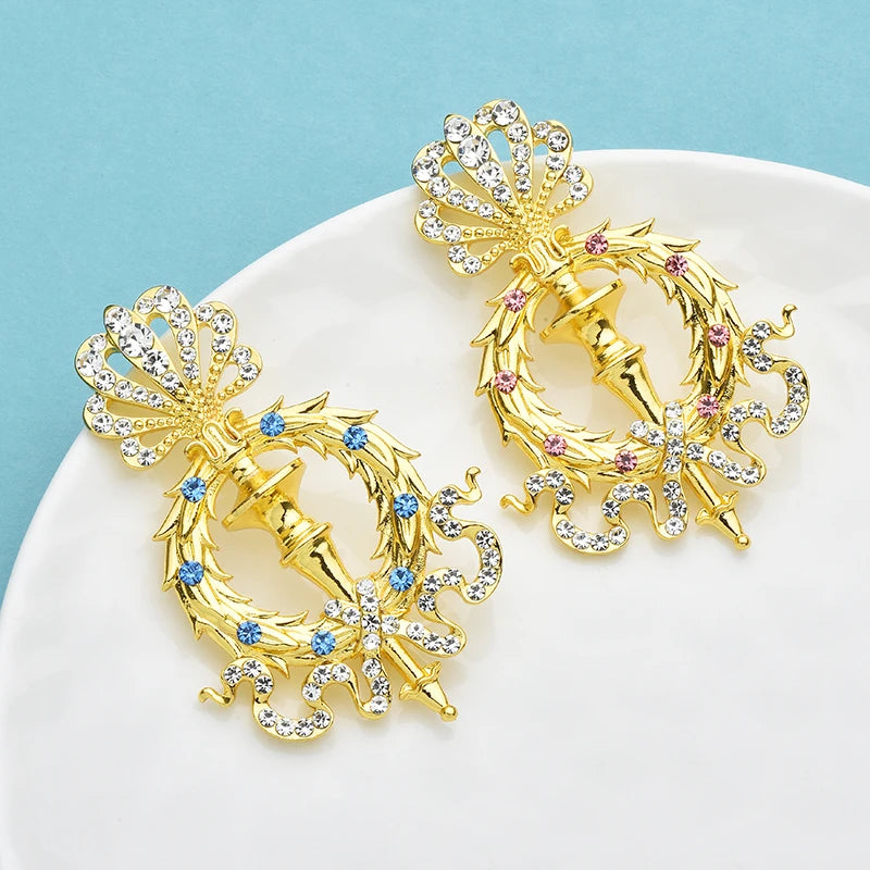 Wuli&baby Crown Snakes Wand Brooches For Women Men 2-color Rhinestone Sword Party Casual Brooch Pins Gifts