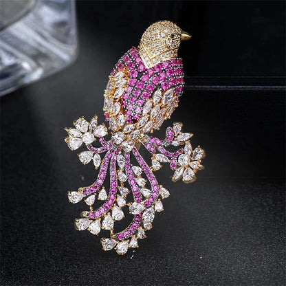 Creative Bird Brooch Leisure Brooch Lady Luxury Jewelry Gold-plated  Animal Brooch Coat Scarf Brooch