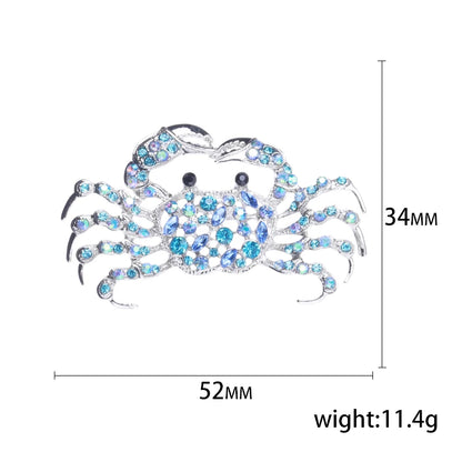 Enamel Rhinestone Crab Brooches For Women Unisex Animal Pins Multi-color Available Casual Party Accessories Gifts