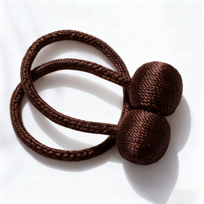 2pcs Magnetic Curtain Tiebacks, Ball Shape Rope Buckle, No Drilling Creative Curtain Straps, Multiple Colors Available