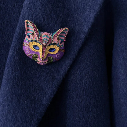 1 Piece Rhinestone Fox Head Design Ladies Brooch, Set Jacket Clothing Accessories, Party Gift Couple Dress Up, Luxury Simulation