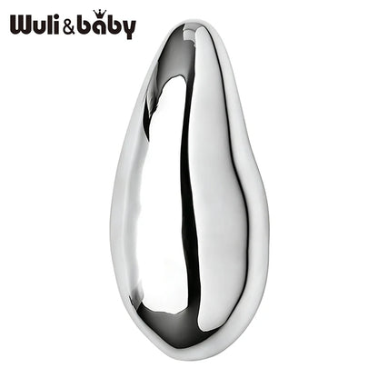 Wuli&baby Alloy Water-drop Brooches For Women Men 2-color Minimalist Style Geometric Office Causal Brooch Pins Gifts