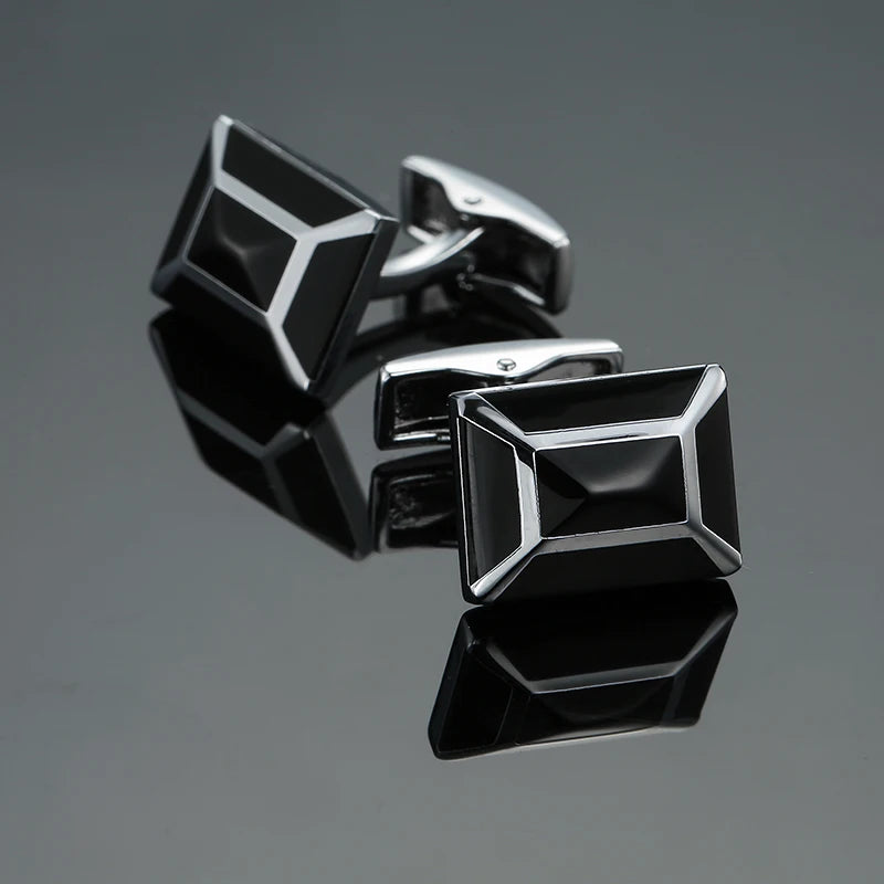 Luxury men's French shirt cufflinks classic square blue and black retro patterns cuff buttons suit accessories jewelry wholesale