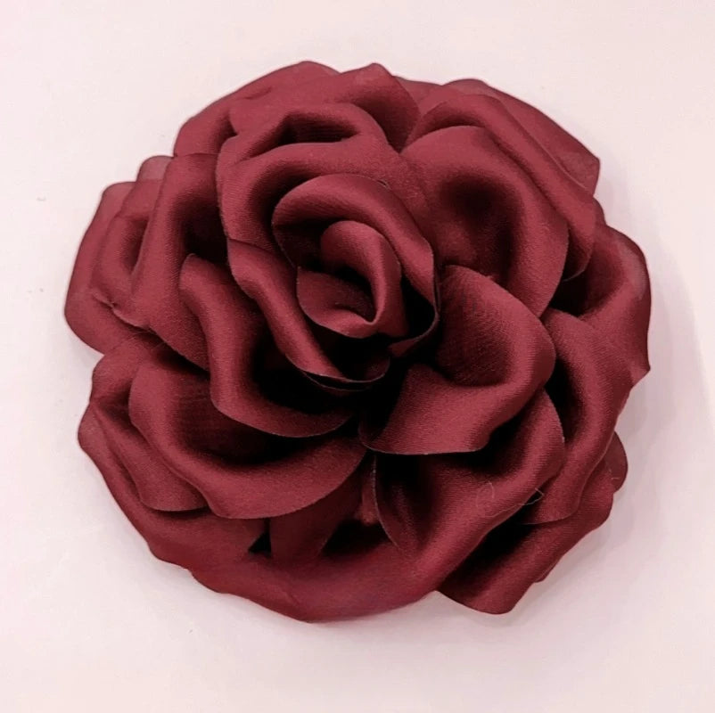 11CM Handmade Fabric Rose Flower Brooch Korean Fashion Corsage Lapel Pins for Women Accessories Wedding Party Jewelry