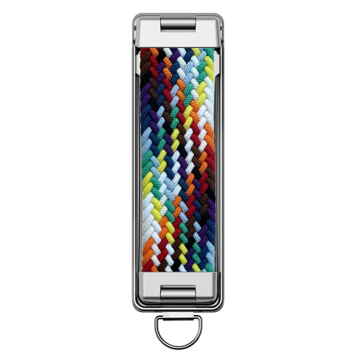 Foldable Sticky Back Phone Stand with Rainbow Strap Breathable Design and Lanyard Hole Multi Functional Portable Holder