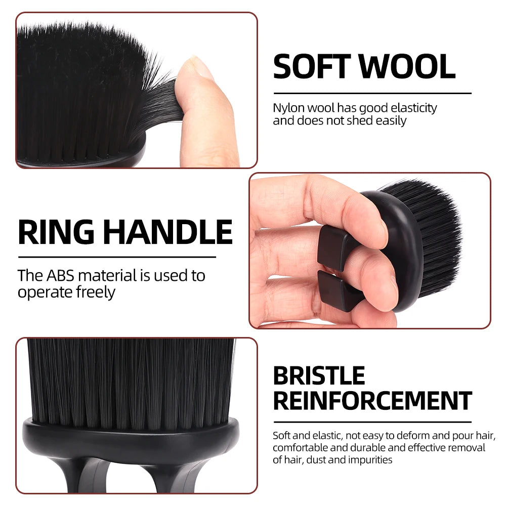 Ring Neck Duster Barber Remove Loose Hair Brush Hair Cutting Brush Soft Hair Cleaning Brush Hairdressing Tools