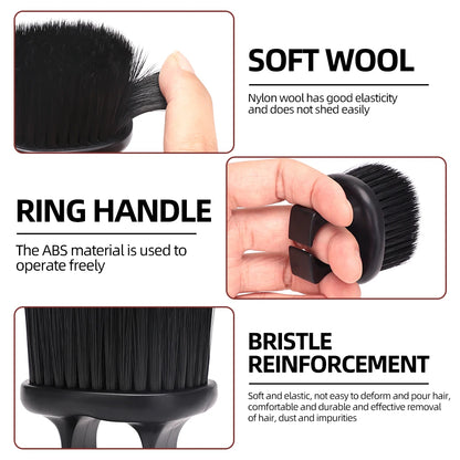 Ring Neck Duster Barber Remove Loose Hair Brush Hair Cutting Brush Soft Hair Cleaning Brush Hairdressing Tools