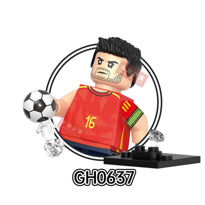2026 NEW World Famous Football Players Figurine Messi Ronaldo Neymar Lewandowski Mini Action Building Block Model Toy Kids Gifts