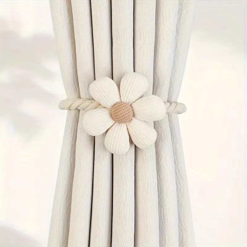 1/2pcs Flower Magnetic Window Curtain Buckle Curtain Rope Bundle Door Curtain Holdback for Bedroom Living Room Home Decor