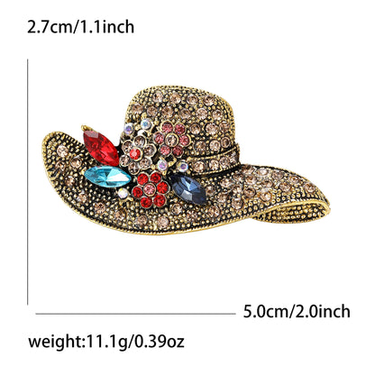 Luxury Rhinestone Sun Hat Brooches for Women Unisex Clothing Pins Necklace Event Party Backpack Fashion New Yea Gifts Decoration