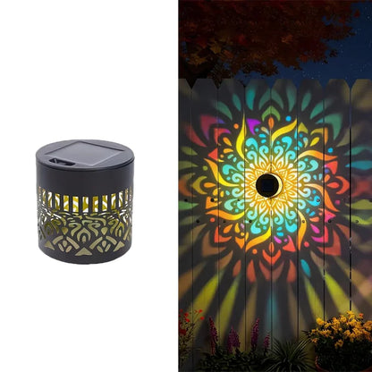 Solar Mandala Sunflower Projector Wall Light Outdoor Garden Decoration Landscape Light for Patio Garden Estate Porch Courtyard