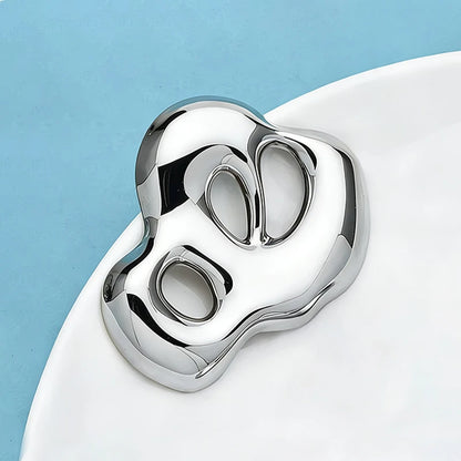 Wuli&baby Stainless Steel Art Cloud Brooches For Women Unisex 2-color Easy-match Geometric Office Casual Clothes Brooch Pins