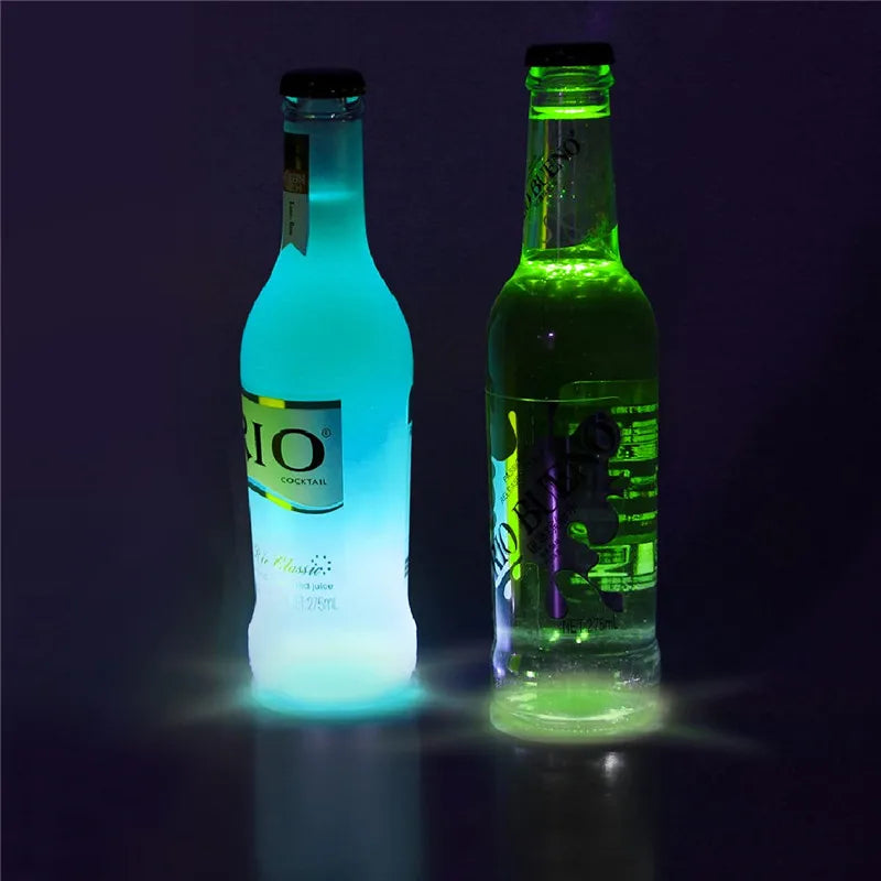 1/10/50pcs Luminous Coaster LED Bar Drinks Cup Pad Wine Liquor Bottles Coaster Atmosphere Light Cup Sticker Light-emitting Prop