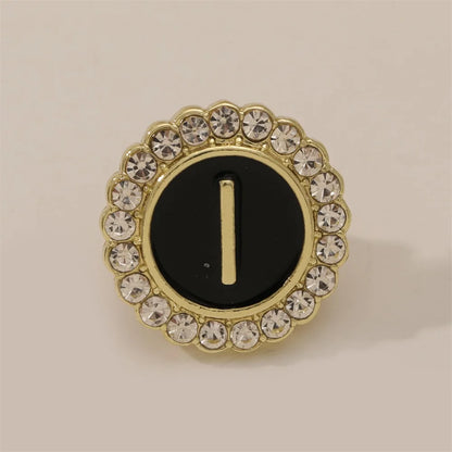 26 English Initials A-Z Brooches Classic Full Around Crystal Golden Alphabet Pins For Women Men Girls Clothes Bag Jewelry Gift