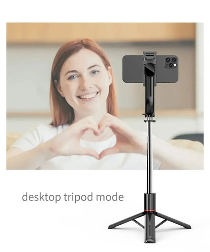 Wireless Selfie Stick for Smartphone 44 Inch Tripod with Bluetooth Remote Foldable Stand for Vlog Shooting Record