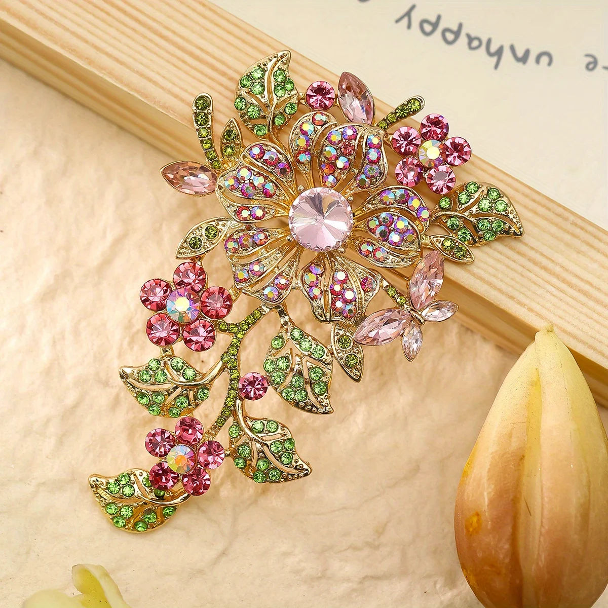SKEDS Exaggerated Luxury Full Crystal Waterdrop Flower Brooch Pin For Women Men Shining Boutique Decoration Party Wedding Badges