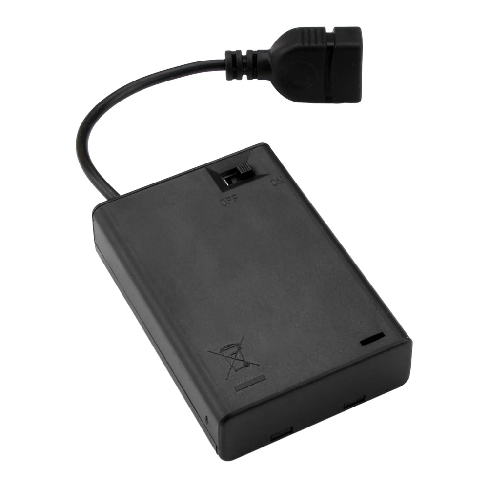 Portable Mini 3 4 x AA Battery Holder Storage Box Case USB Power Supply Battery Box For LED Strip Light 4.5V 6V Battery Holder