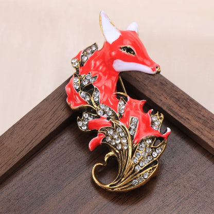 Baroque Luxury Fox Animal Design Brooch for Men and Women, Jewelry, Fashion Accessories, Couple's Gift, Holiday Party Gift