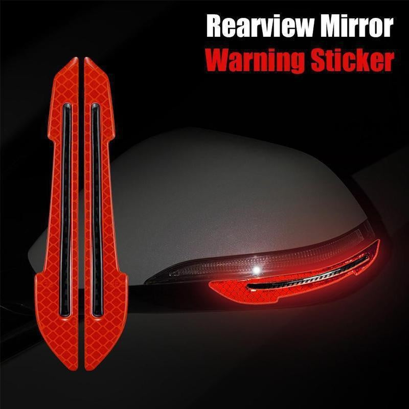 2pcs/set Car Rearview Mirror Reflective Sticker Safety Warning Reflective Sticker Car Rearview Mirror Decorative Strip