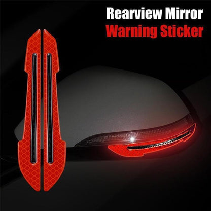 2pcs/set Car Rearview Mirror Reflective Sticker Safety Warning Reflective Sticker Car Rearview Mirror Decorative Strip