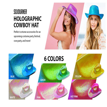 LED Glowing Cowgirl boy Hat Neon Luminous Bride Hat For Holiday Light Up Supplies Fluorescent Party Props Bachelorette Party Hat