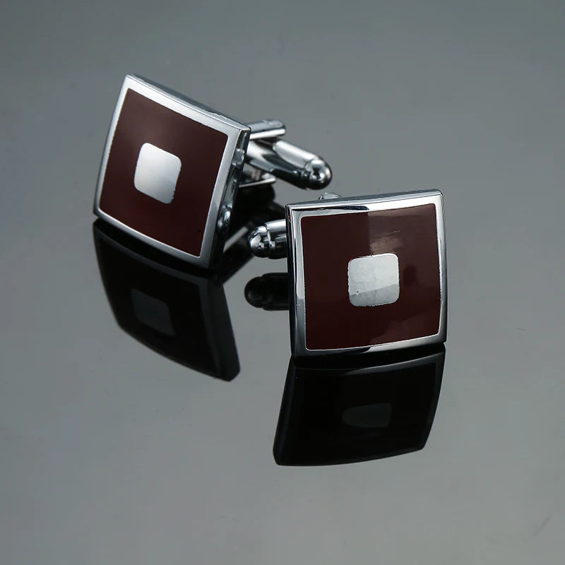 Luxury men's French shirt cufflinks classic square blue and black retro patterns cuff buttons suit accessories jewelry wholesale