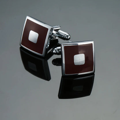 Luxury men's French shirt cufflinks classic square blue and black retro patterns cuff buttons suit accessories jewelry wholesale