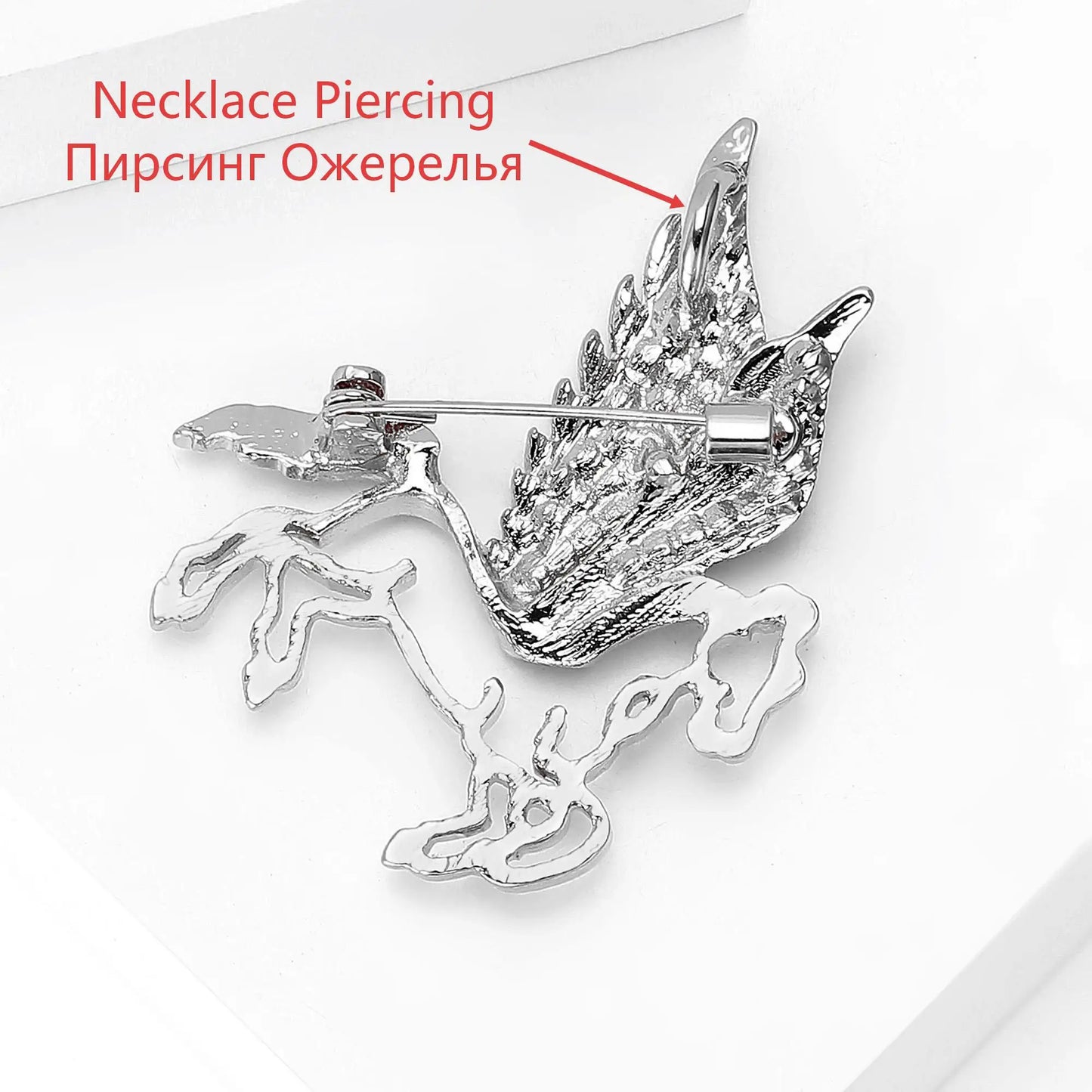 Beaut&Berry Luxury Rhinestone Pegasus Brooches for Women Unisex Animal Pins Casual Party Jewelry Accessories Gifts Decoration