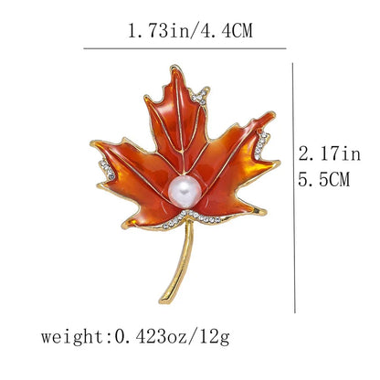 1pc Chic Maple Leaf Brooch with Shiny Rhinestones, Coconut Tree Plant Pin Jewelry Accessories - Great for Personal or Gift Use