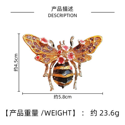 Cross border European and American retro hand-painted enamel honey brooch, female niche, high-end feel brooch DIY drip oil