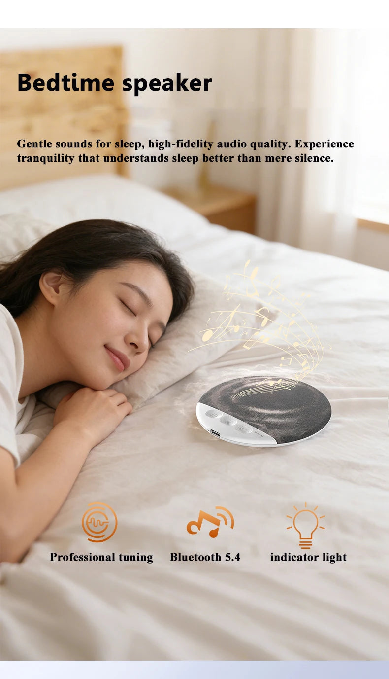 Lenovo Mini Sleeping Bluetooth Speaker Nature Sound White Noise Soundbar Wireless MP3 Music Player Thin Timed Shutdown Audio Pla