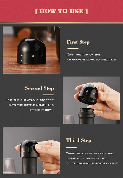 Vacuum Sealed Wine Bottle Plug Champagne Stopper Leak-Proof And Fresh Bottle Cap Wine Corks Bar Accessories Supplies