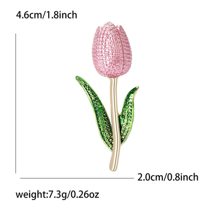 Fashion Enamel Flower Brooches for Women Unisex Plant Pins Office Casual Party Friend New Gifts Jewelry Accessories Decoration