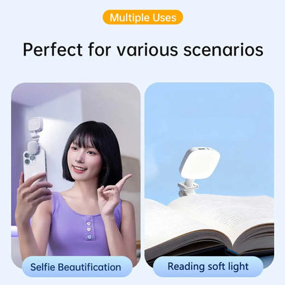 Portable Clip On Mini LED Selfie Fill Light Dimmable Beauty Lamp For Phone Shooting Night Photography Pocket Moonlight Light