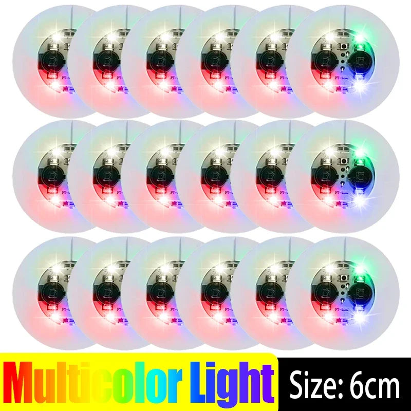 50/1x LED Coaster Sticker Luminous Drinking Glass Cup Pads Lamp Colorful Glowing Wine Bottle Mats Cushion Bars Party Decor Light