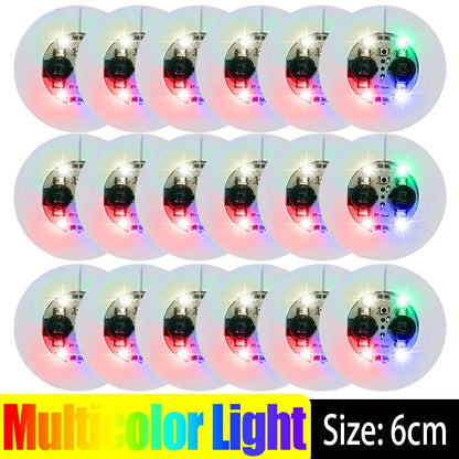 50/1x LED Coaster Sticker Luminous Drinking Glass Cup Pads Lamp Colorful Glowing Wine Bottle Mats Cushion Bars Party Decor Light