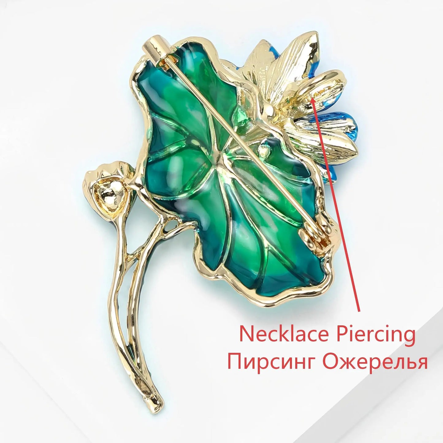Beaut&Berry Luxury Enamel Lotus Flower Brooches for Women Unisex Plant Pins Casual Party Jewelry Accessories Gifts Decoration