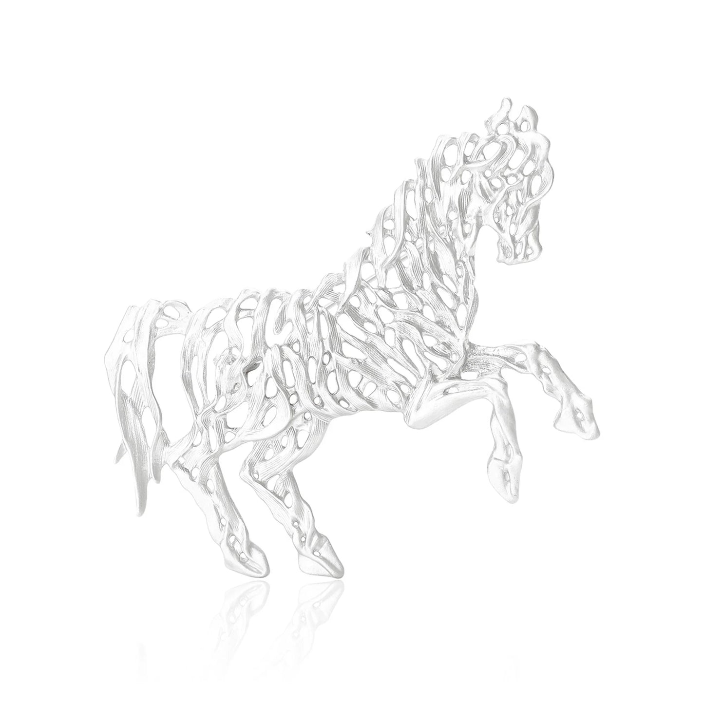 Beaut&Berry Fashion Enamel Hollow Horse Brooches for Women Animal Pins Casual Party Accessories Luxury Gifts Friends Decoration