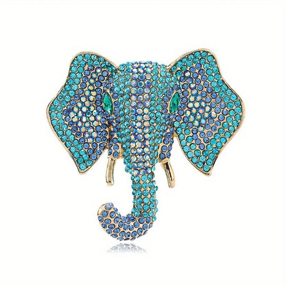 Vintage Women Men Fashion Palace Design Elephant Rhinestone Brooches Pins Retro Middle Unisex Suit Dress Badges Buckle Jewelry