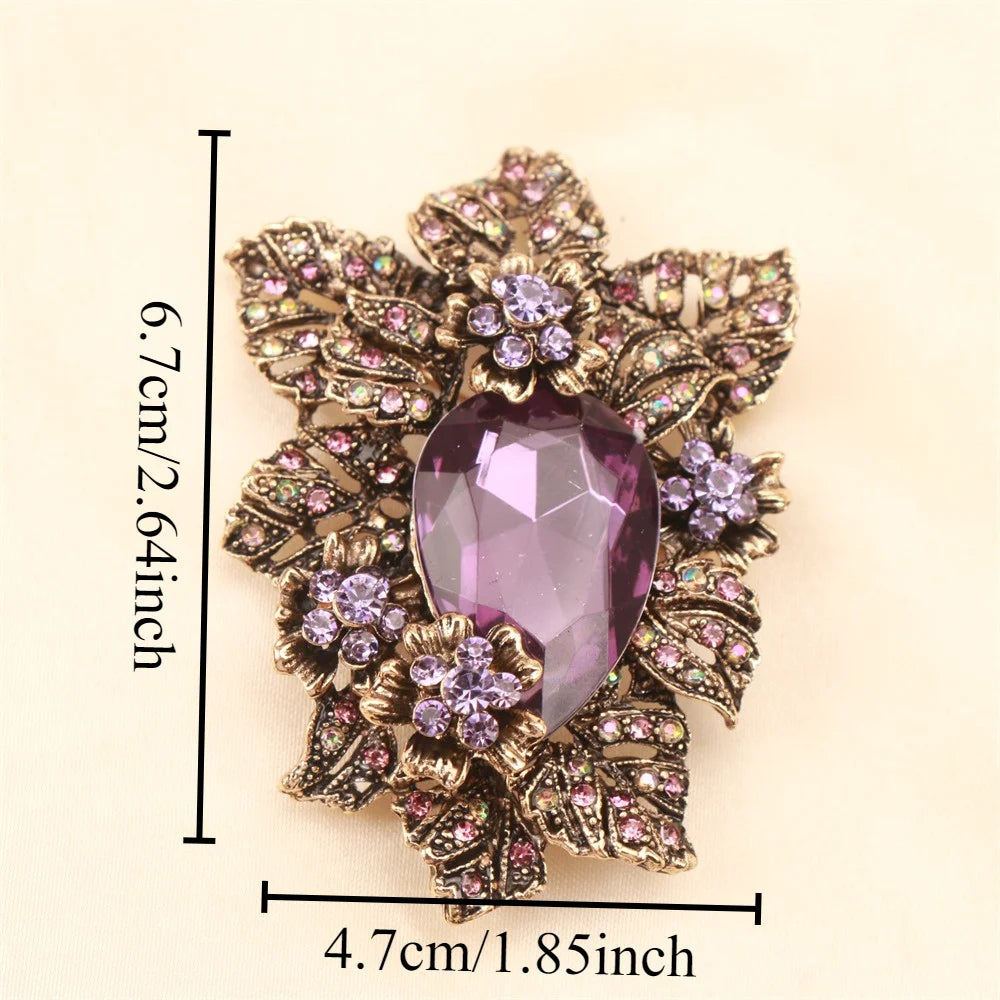 Baroque Luxury Beautiful Flower Design Brooch for Men and Women, Jewelry Accessories, Wedding Holiday Party Couple Surprise Gift