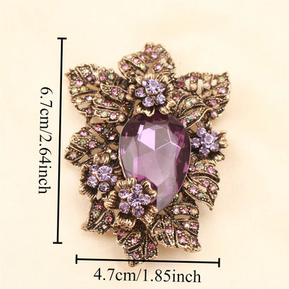 Baroque Luxury Beautiful Flower Design Brooch for Men and Women, Jewelry Accessories, Wedding Holiday Party Couple Surprise Gift