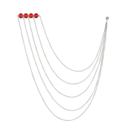 Korean Crystal Multilayer Long Tassel Chain Brooch for Women and Men Wedding Party Collar Pins Luxulry Jewelry Accessories