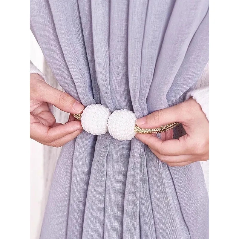 2pcs magnetic curtain tiebacks, a pair set, French-style mutual attraction premium gathering ropes, no drilling required.