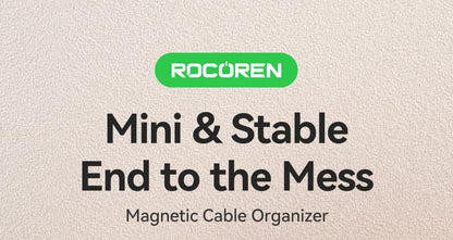 Rocoren Magnetic Cable Organizer Smooth Adjustable Cord Holder Magnet Desktop Cable Management Wire Protector Cable Clips Set