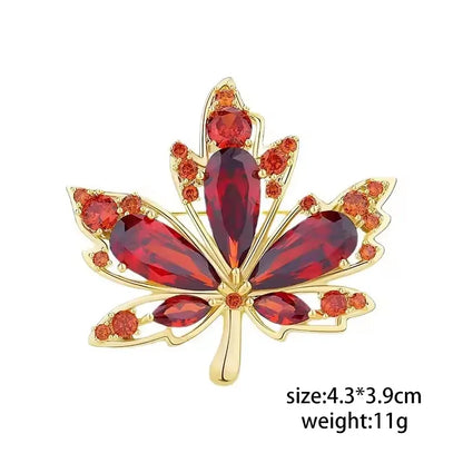 1pc Chic Maple Leaf Brooch with Shiny Rhinestones, Coconut Tree Plant Pin Jewelry Accessories - Great for Personal or Gift Use