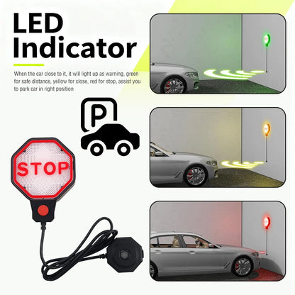 Garage Parking Sensor: Ultra-Precise LED Guidance with Fully Adjustable Stopping Point 6in to 6.5ft - Dual-Power Flexibility
