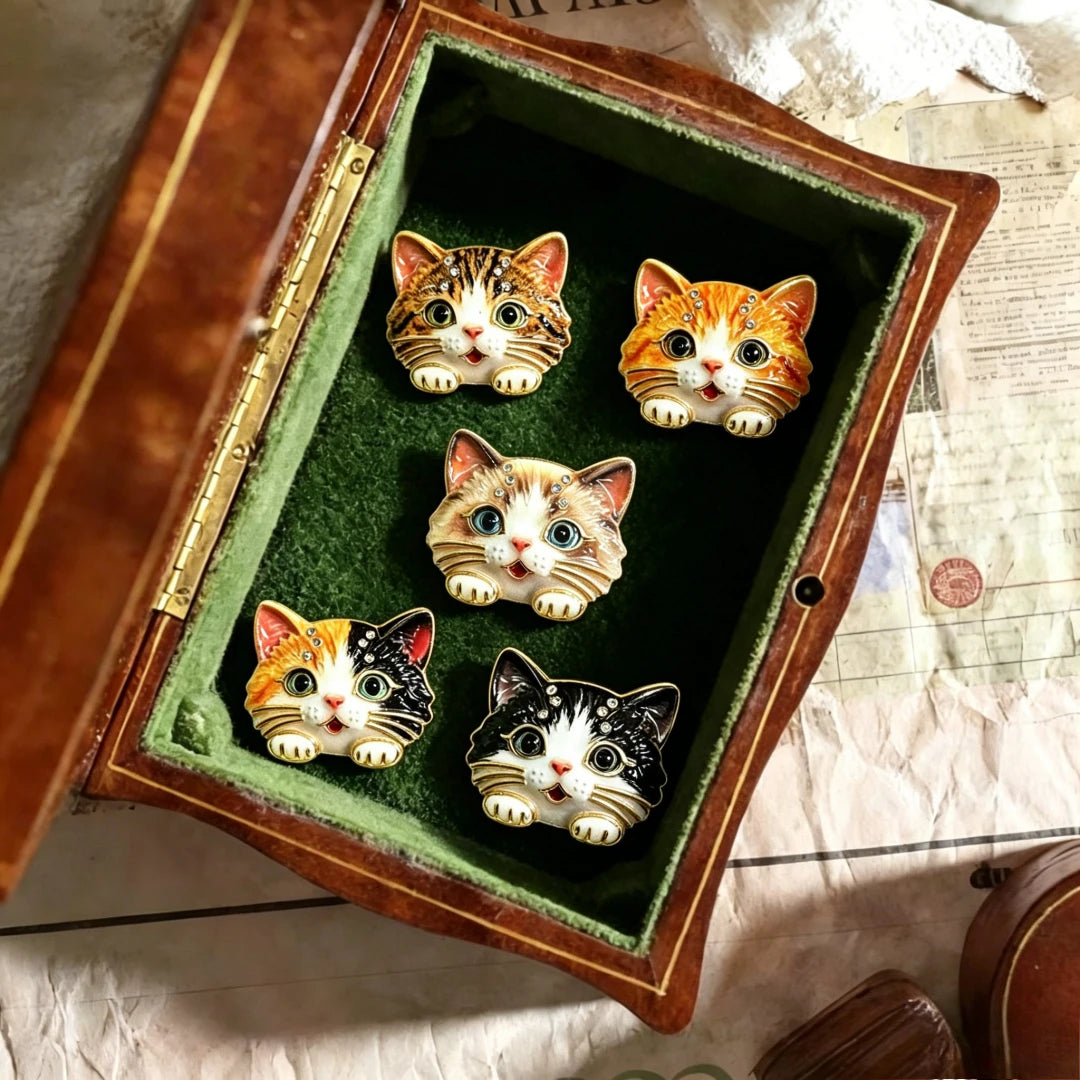 Baroque Luxury Cartoon Cat Animal Design Brooches for Men and Women, Jewelry, Fashion Accessories, Wedding, Holiday, Party Gifts