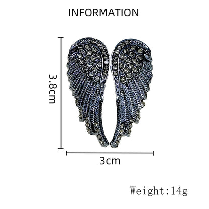 Dark Wing Brooch Personalized Suit Angel Wings Accessory Men's Fashion High-end Inlaid Rhinestones Brooch Chest Flower Jewelry